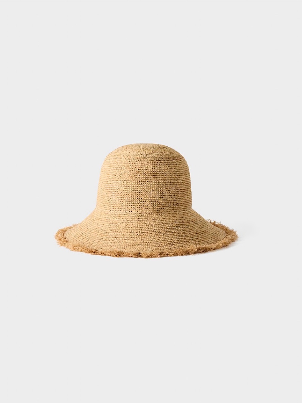 Aritzia Straw Frayed Brim Sun Hat — Natural Beige